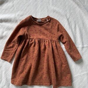Zara Girls' Rust Dress with Cherry Print
